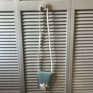 Teal and White Crossbody Bag